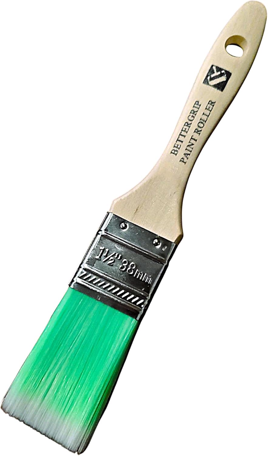 5-Piece Paint Brush Set – Angled & Flat Brushes with Durable Synthetic Bristles & Wooden Handles