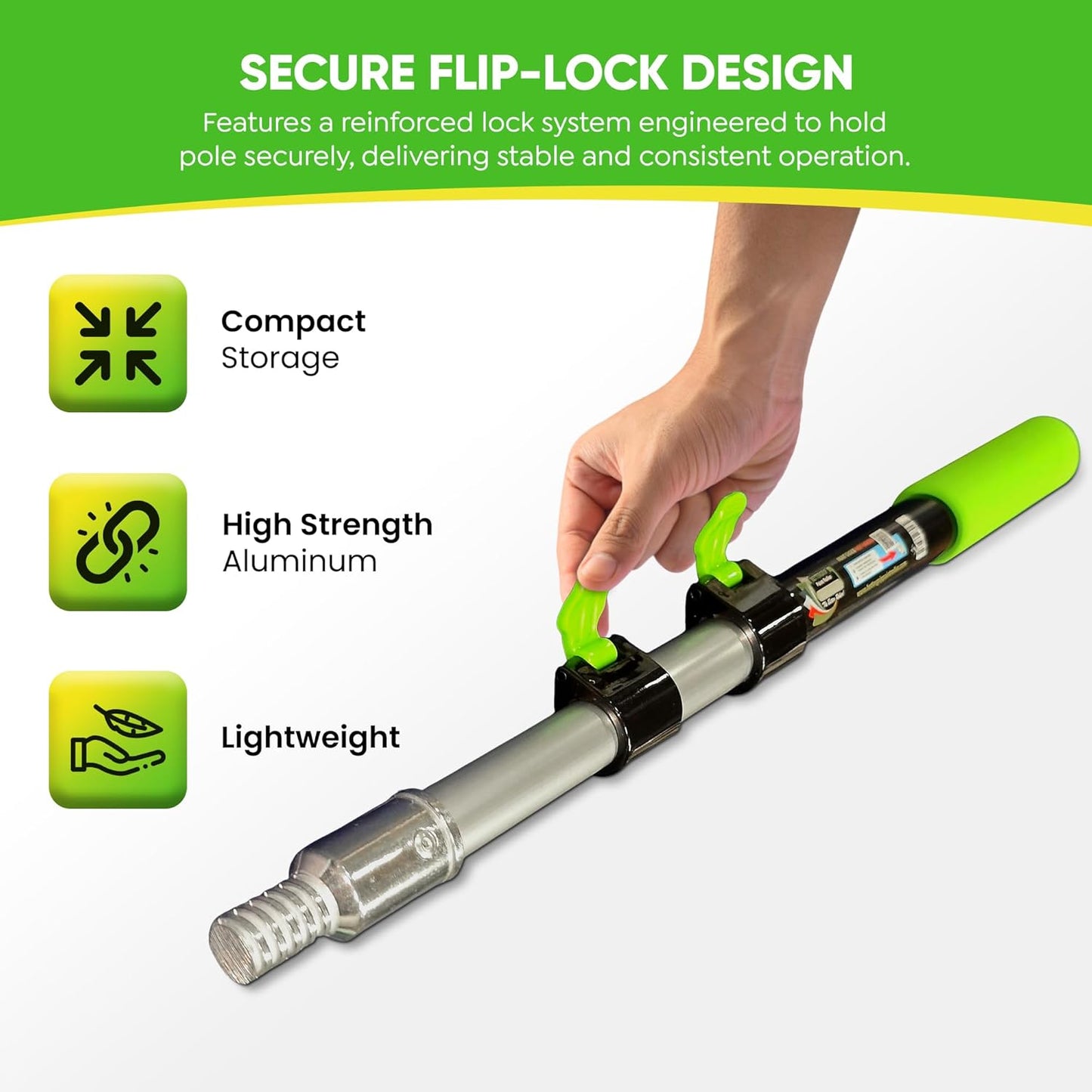 Telescopic Extension Pole for Painting – 3FT Lightweight Aluminum Telescoping Rod with Flip-Lock