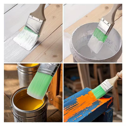 5-Piece Paint Brush Set – Angled & Flat Brushes with Durable Synthetic Bristles & Wooden Handles