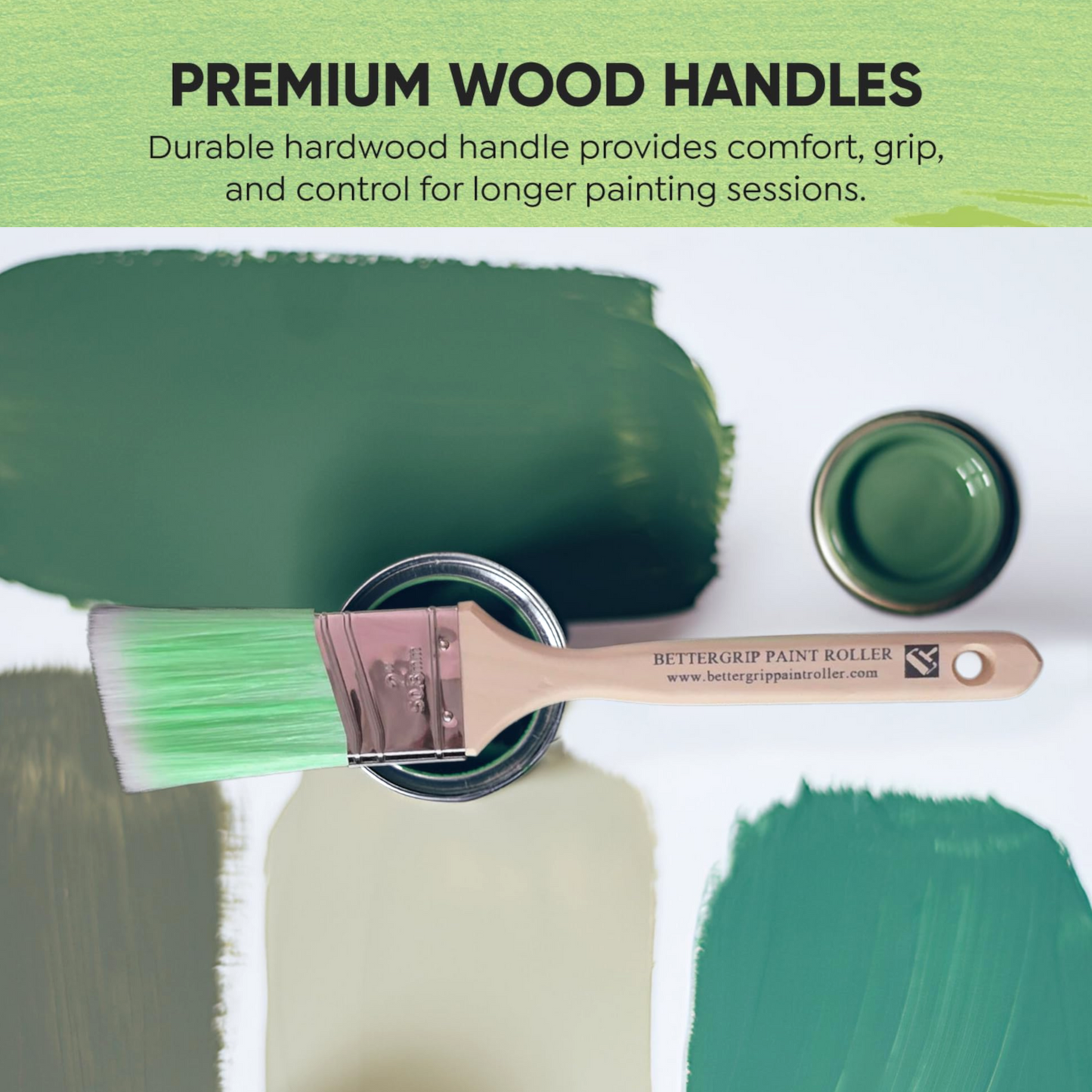 5-Piece Paint Brush Set – Angled & Flat Brushes with Durable Synthetic Bristles & Wooden Handles